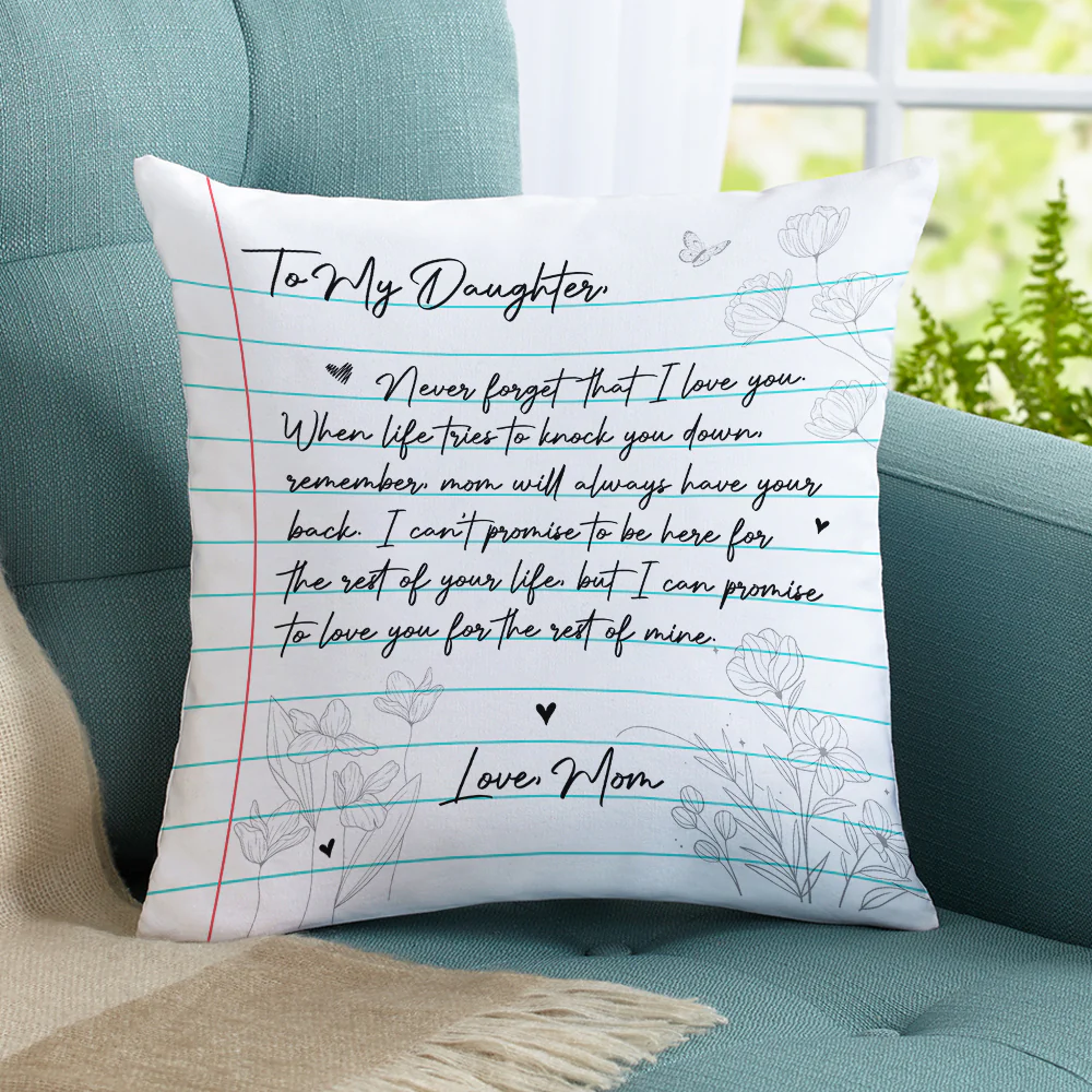 Mom Will Always Have Your Back - Personalized Custom Throw Pillow - Image 5