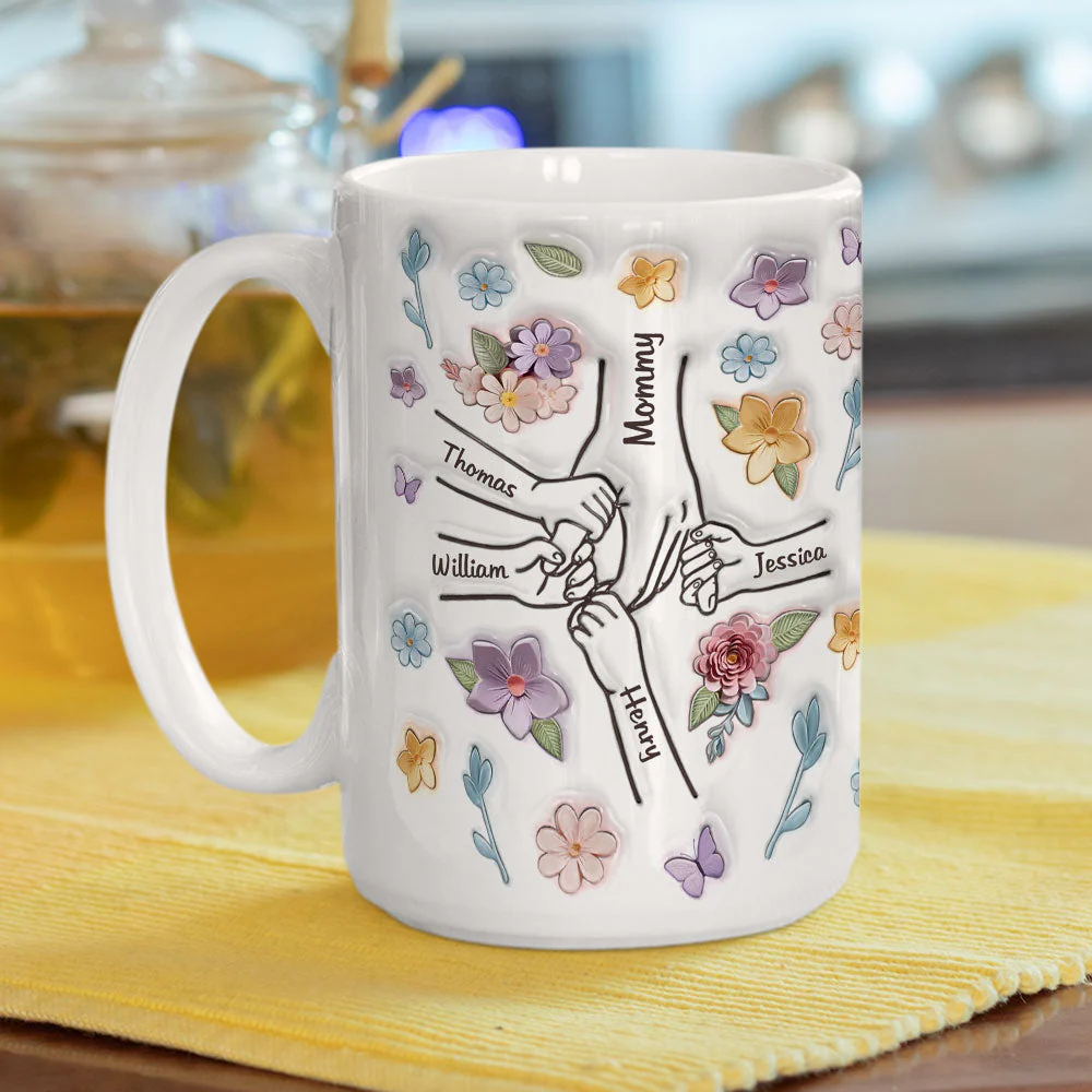 Mom You Hold My Hand Also My Heart - Personalized Custom 3D Inflated Effect Mug - Image 5