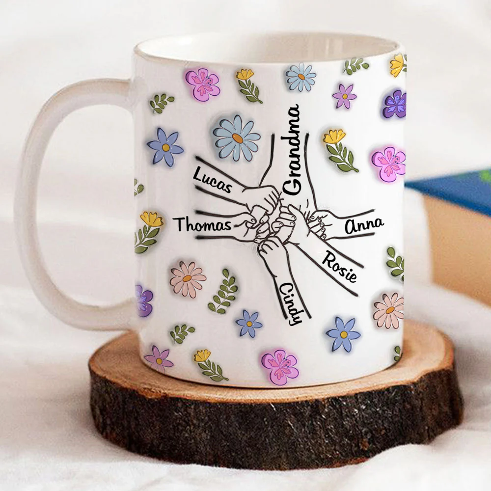 Mom You Hold My Hand And My Heart - Personalized Custom 3D Inflated Effect Mug - Image 3