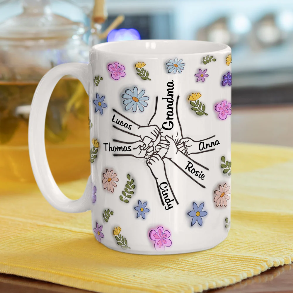 Mom You Hold My Hand And My Heart - Personalized Custom 3D Inflated Effect Mug - Image 5