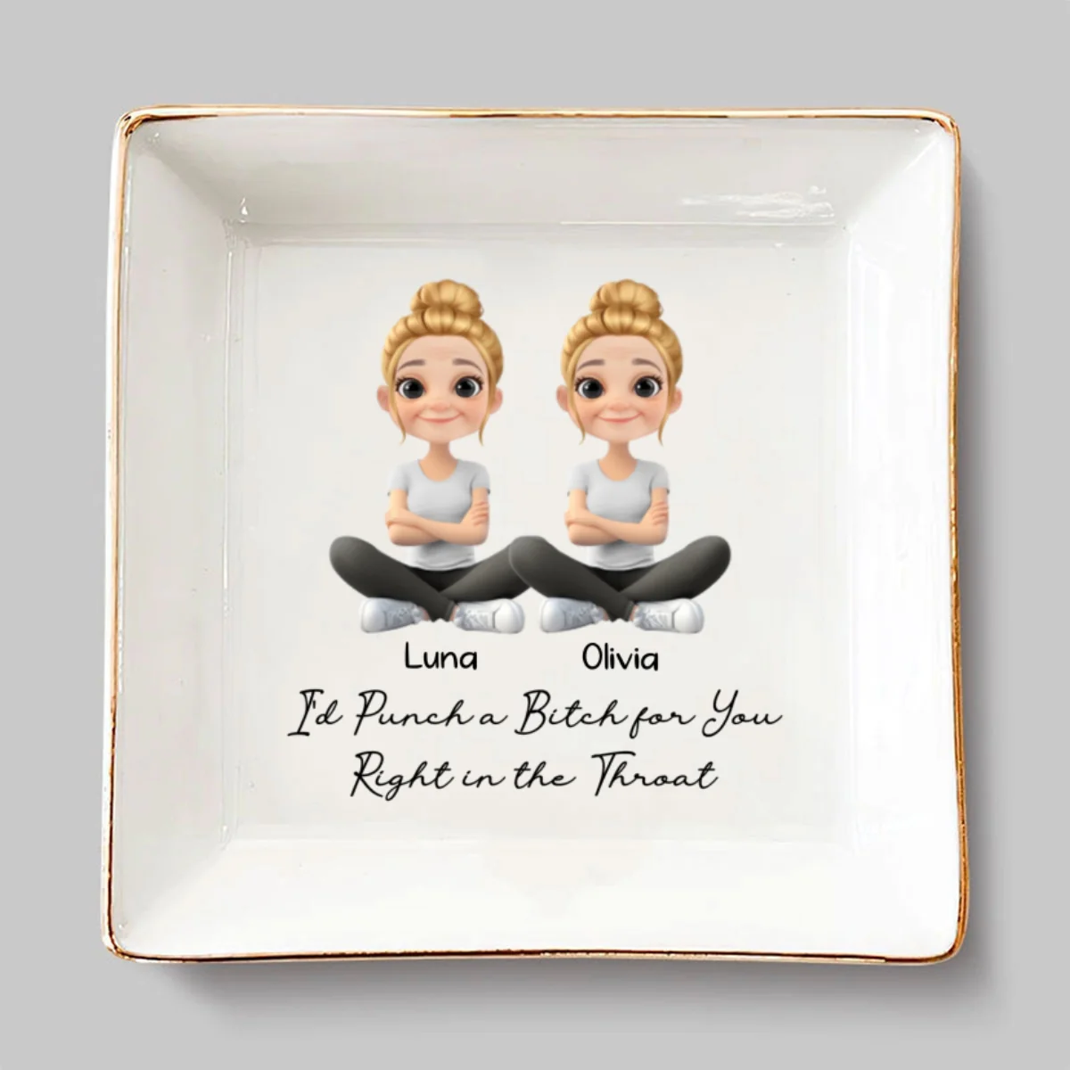 Moments With My Girls - Personalized Custom Jewelry Dish - Image 6
