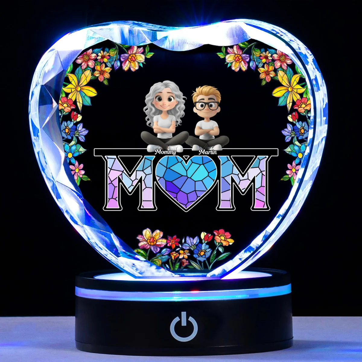 Mommy And Children - Personalized Custom Crystal Led Light - Image 8