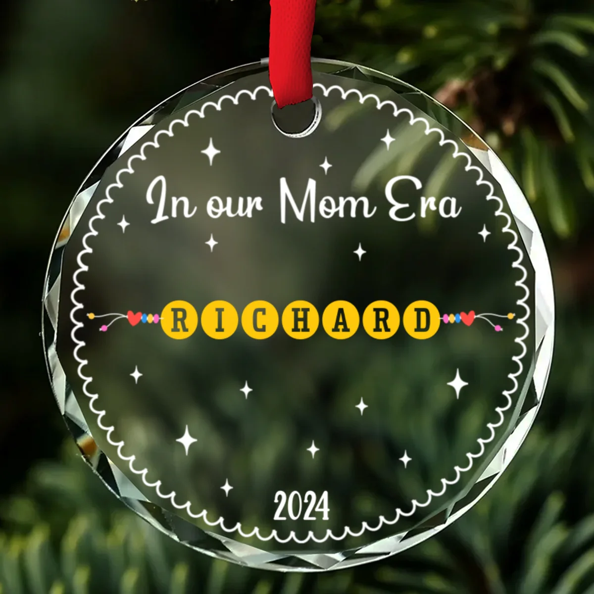 Mommy Era - Personalized Custom Glass Ornament - Image 6