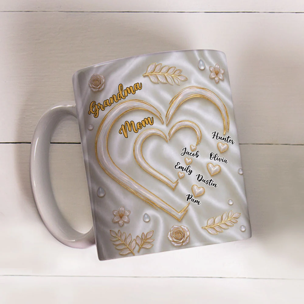 Mommy Heart - Personalized Custom 3D Inflated Effect Mug - Image 3