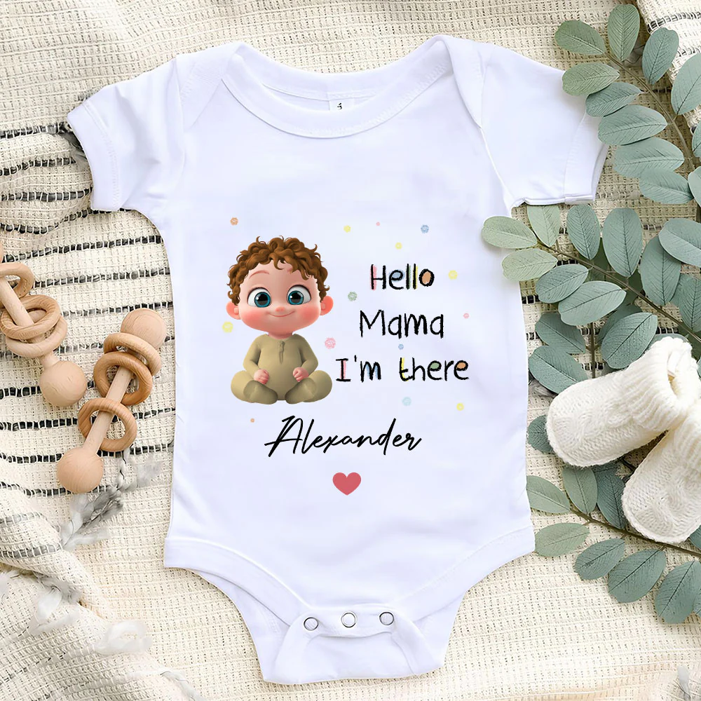 Mommy I Am There - Personalized Custom Baby Onesie - Image 5
