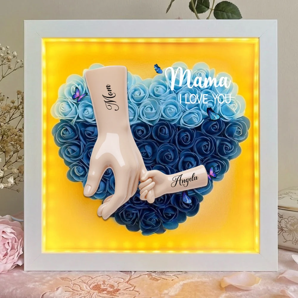 Mommy We Love You - Personalized Custom Flower Shadow Box With LED Light - Image 9