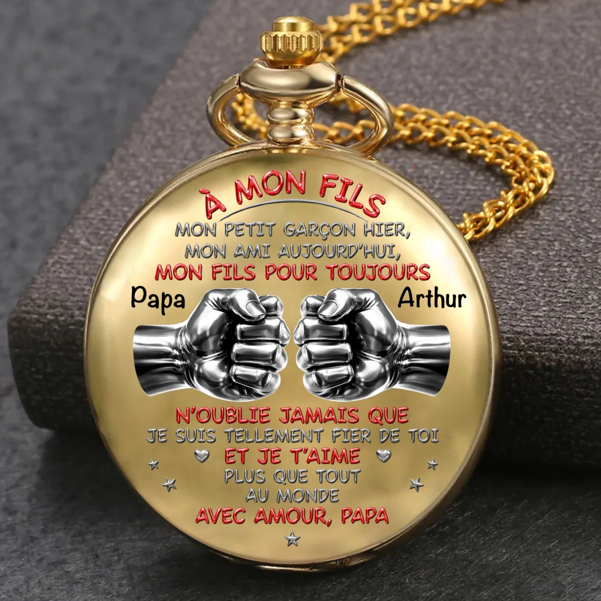 À Mon Fils – Montre De Poche Personnalisée Sur Mesure - Image 7