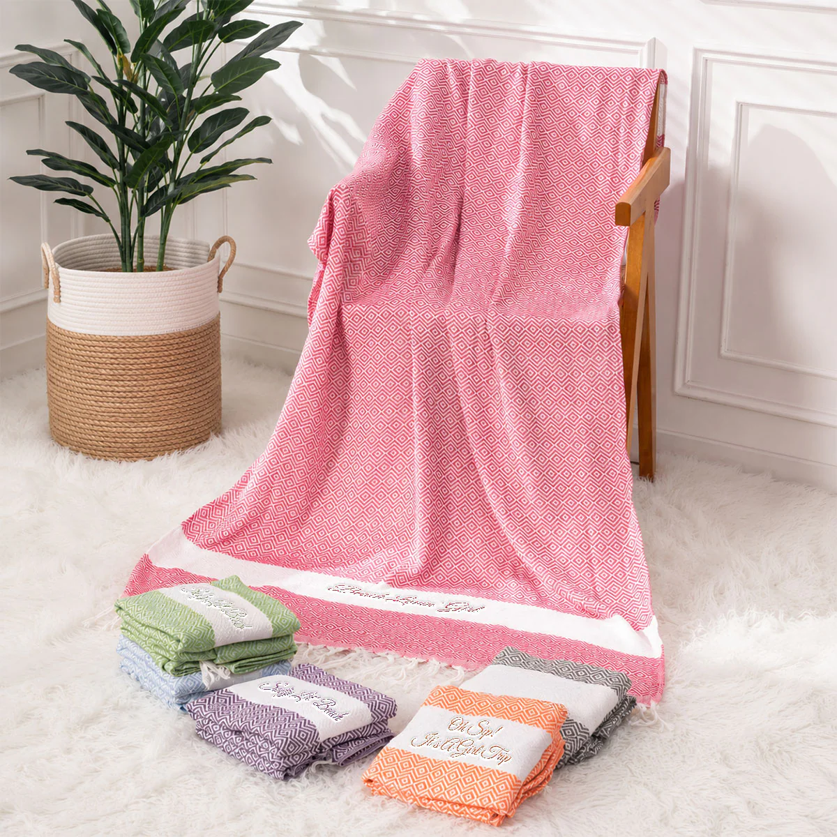 It Is A Girl Trip - Personalized Custom Monogrammed Beach Towel - Image 10