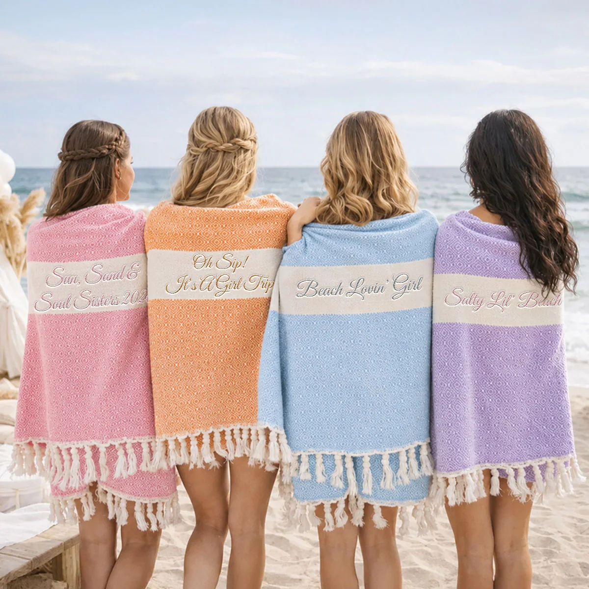 It Is A Girl Trip - Personalized Custom Monogrammed Beach Towel - Image 9