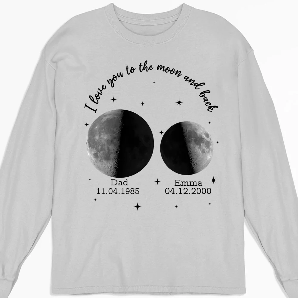 Moon Phase We Love You To The Moon And Back - Personalized Custom Shirt - Image 11