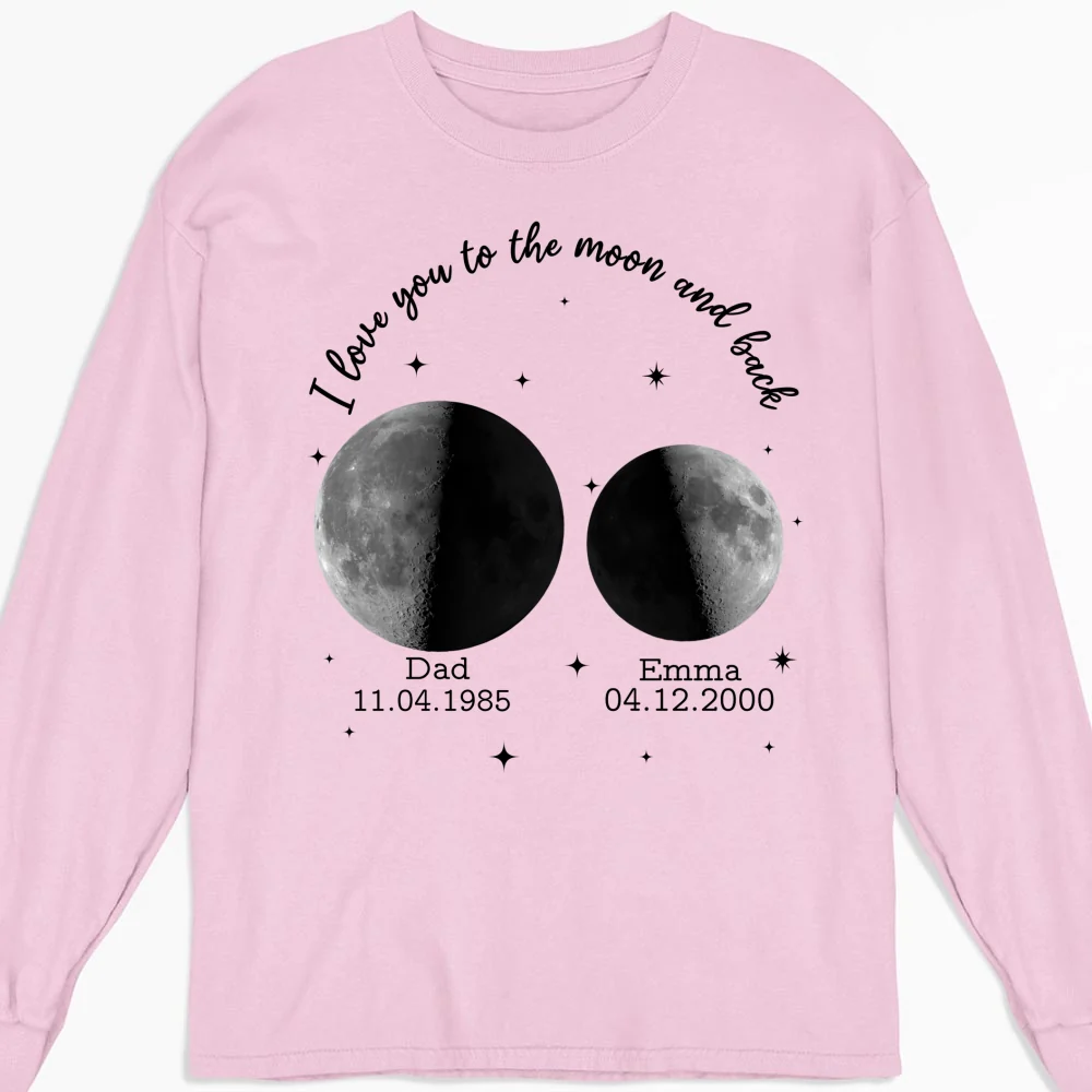 Moon Phase We Love You To The Moon And Back - Personalized Custom Shirt - Image 12