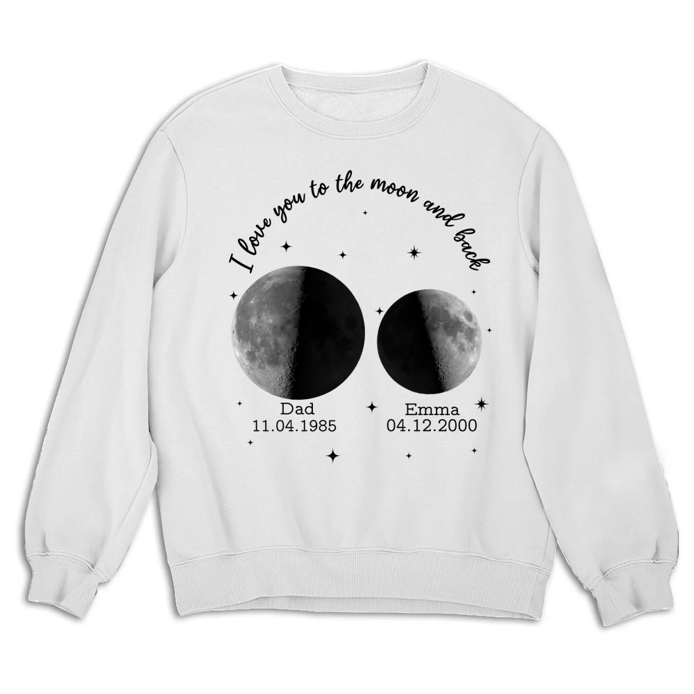 Moon Phase We Love You To The Moon And Back - Personalized Custom Shirt - Image 13
