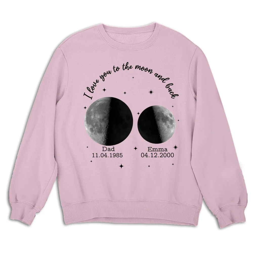 Moon Phase We Love You To The Moon And Back - Personalized Custom Shirt - Image 15