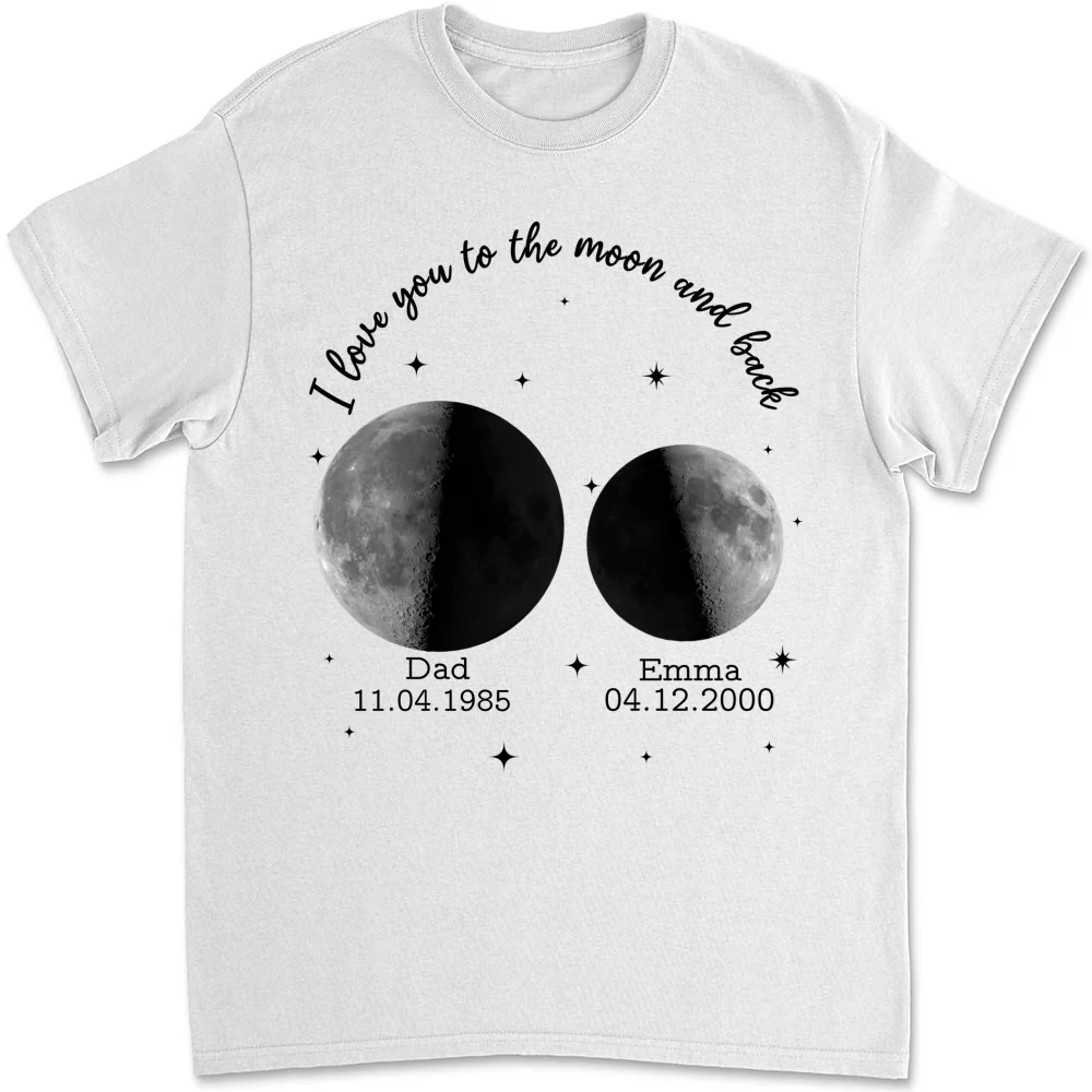 Moon Phase We Love You To The Moon And Back - Personalized Custom Shirt - Image 6