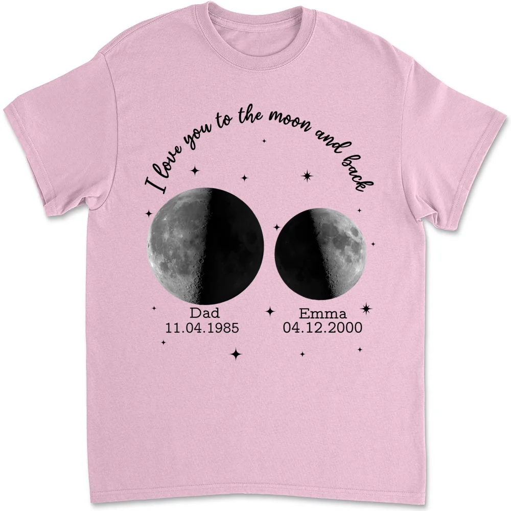 Moon Phase We Love You To The Moon And Back - Personalized Custom Shirt - Image 9