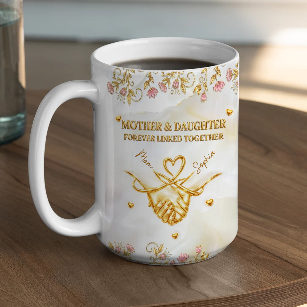 Mother And Beloved Daughter - Personalized Custom Coffee Mug - Image 3