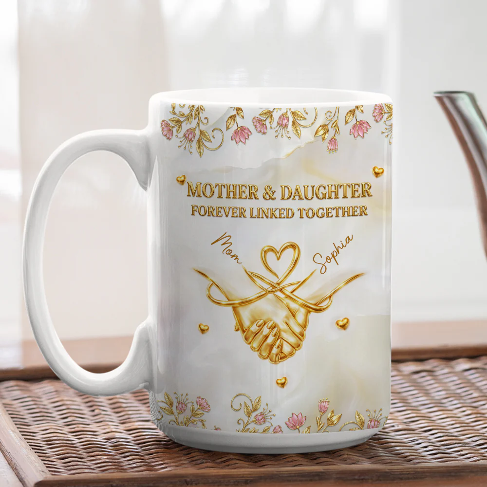 Mother And Beloved Daughter - Personalized Custom Coffee Mug - Image 4