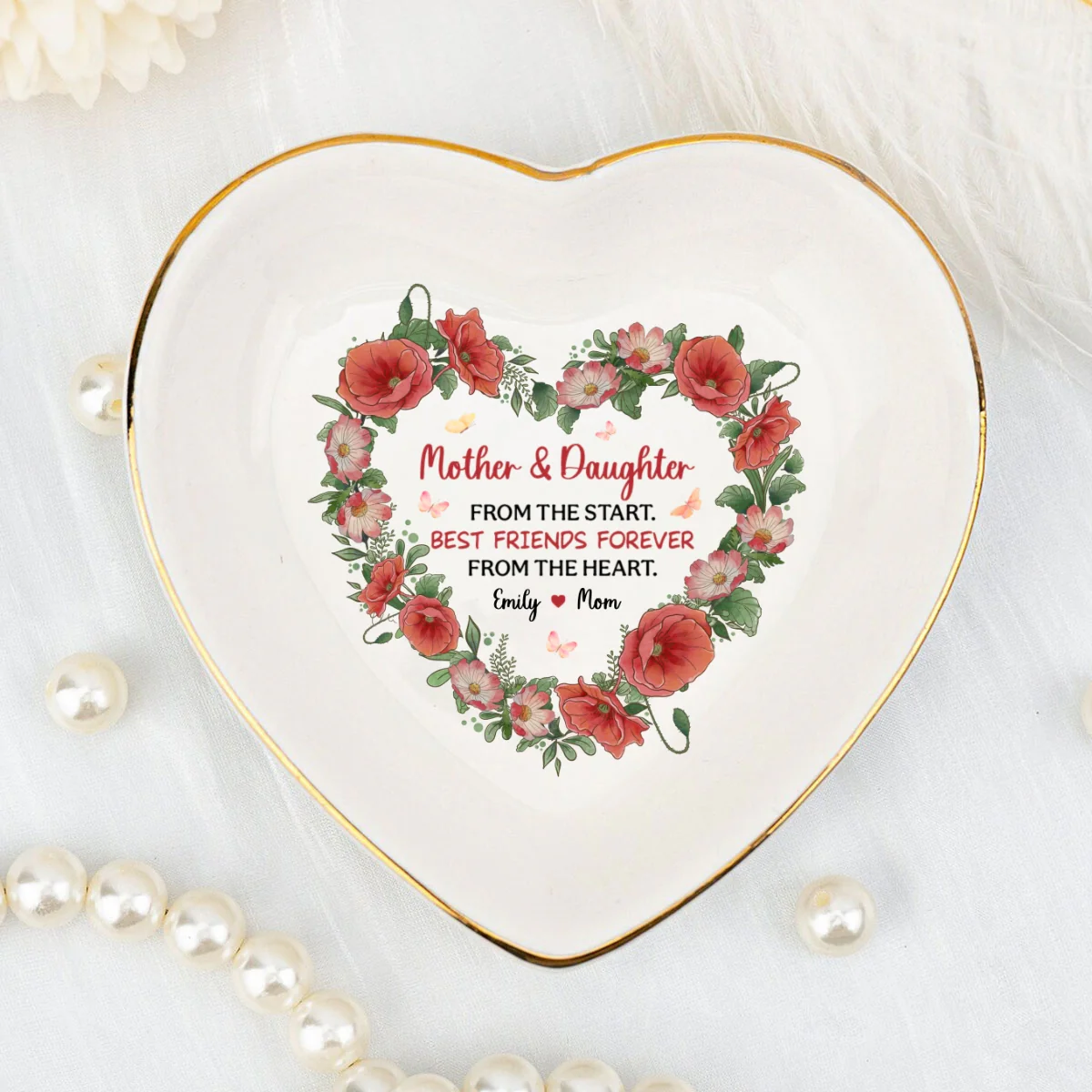 Mother And Daughter From The Start - Personalized Custom Jewelry Dish - Image 4