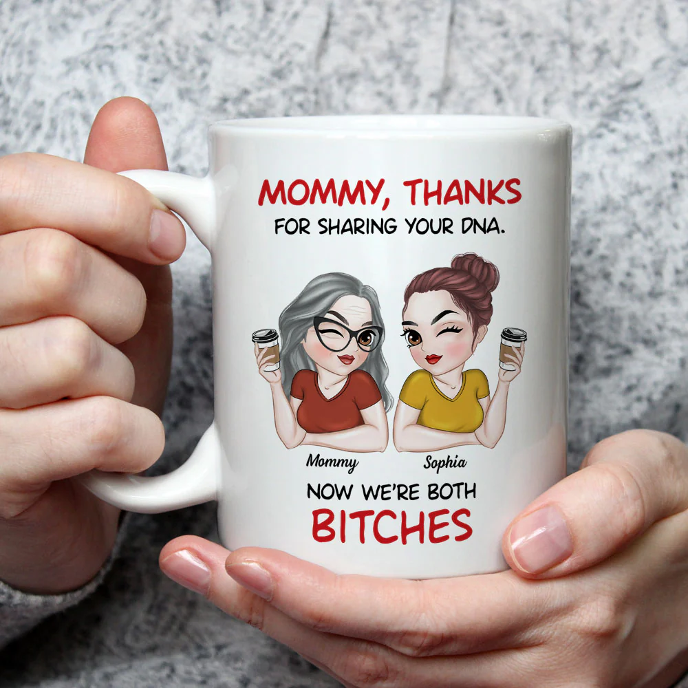 Mother And Daughter Funny - Personalized Custom Coffee Mug - Image 4