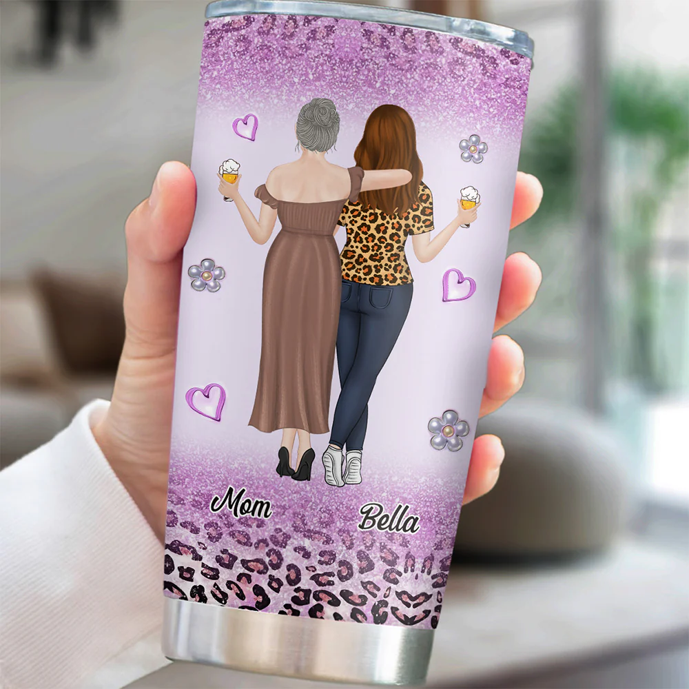 Mother And Daughter - Personalized Custom 3D Inflated Effect Tumbler - Image 2