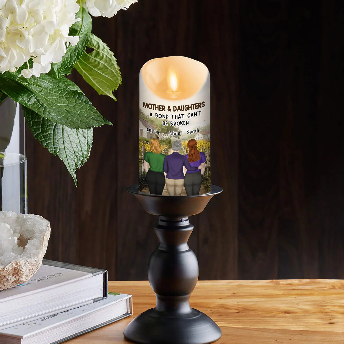 Mother And Daughter - Personalized Custom LED Candle - Image 4