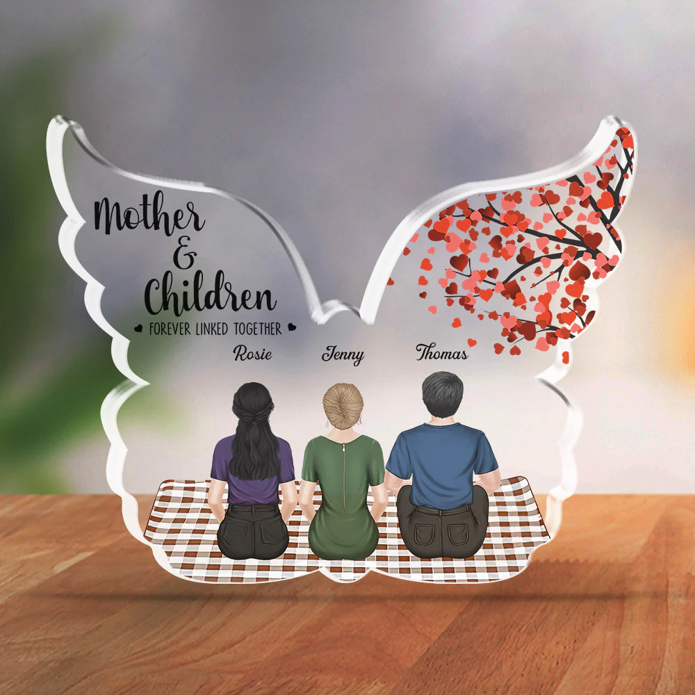 Mother And Son Forever Linked Together - Personalized Custom Acrylic Plaque - Image 3