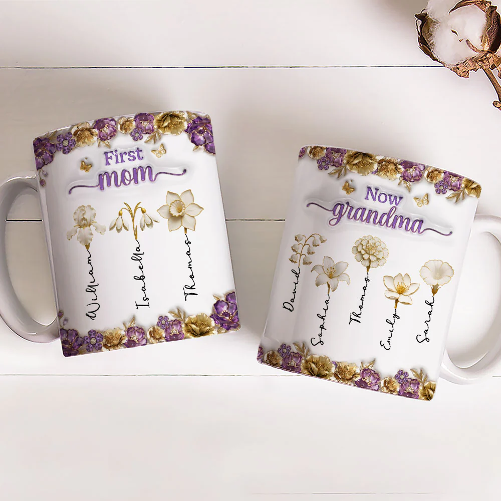 Mother Pearl Grandma Love - Personalized Custom 3D Effect Mug - Image 4