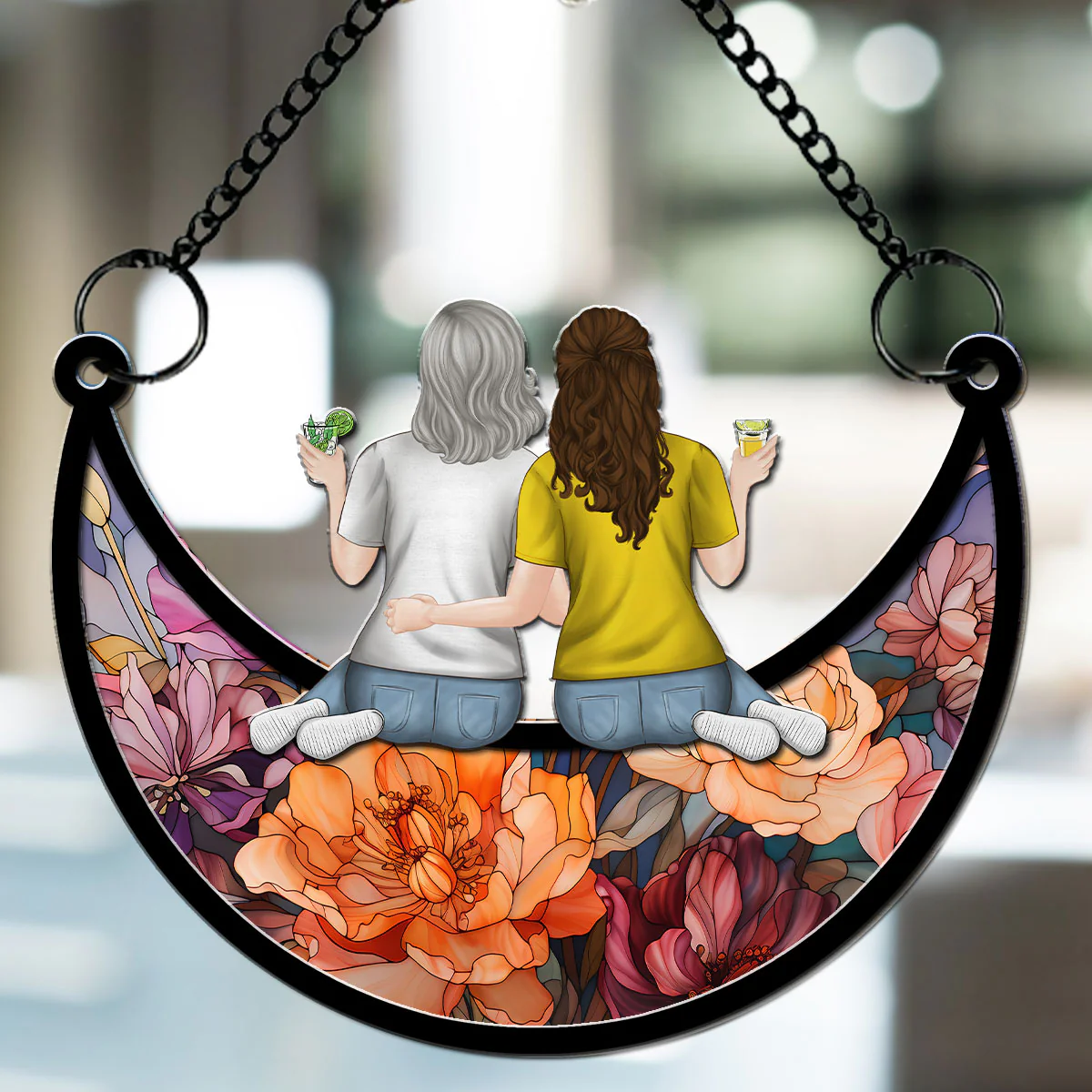 Motherhood Is The Greatest Thing - Personalized Custom Suncatcher - Image 4