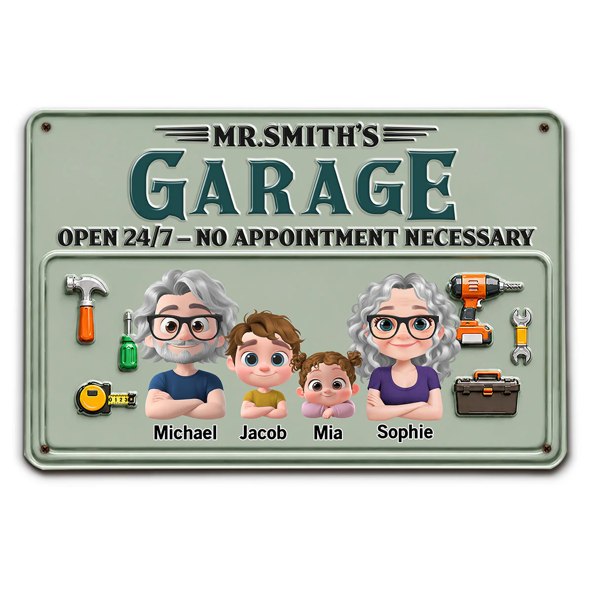 Mr Fix It Garage - Personalized Custom Metal Sign