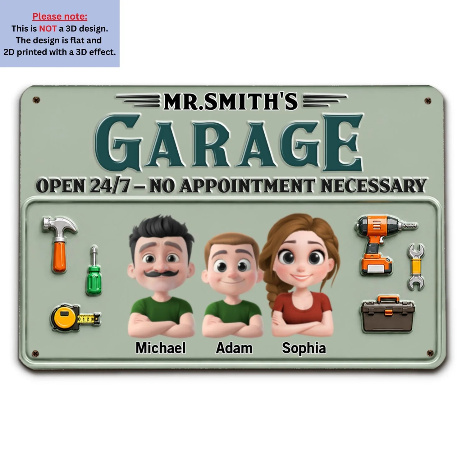 Mr Fix It Garage - Personalized Custom Metal Sign - Image 6