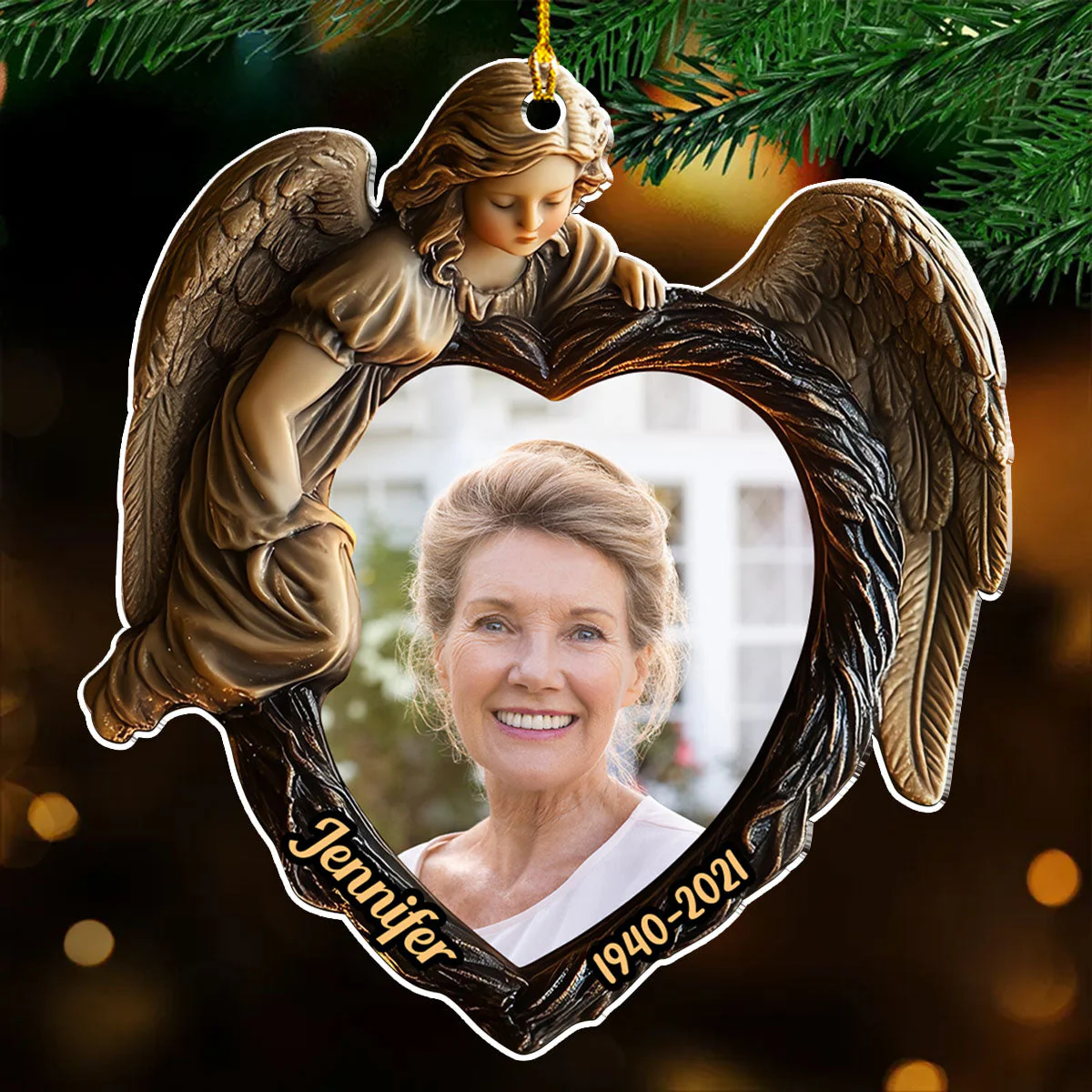 My Angel Is In Heaven - Personalized Custom Acrylic Ornament - Image 4