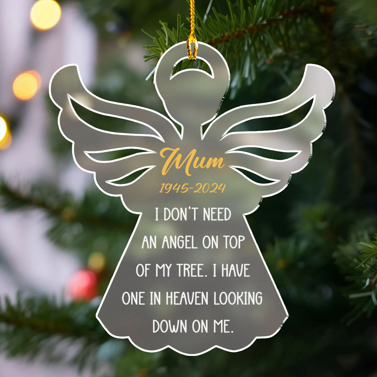 My Angel - Personalized Custom Frosted Acrylic Ornament - Image 3