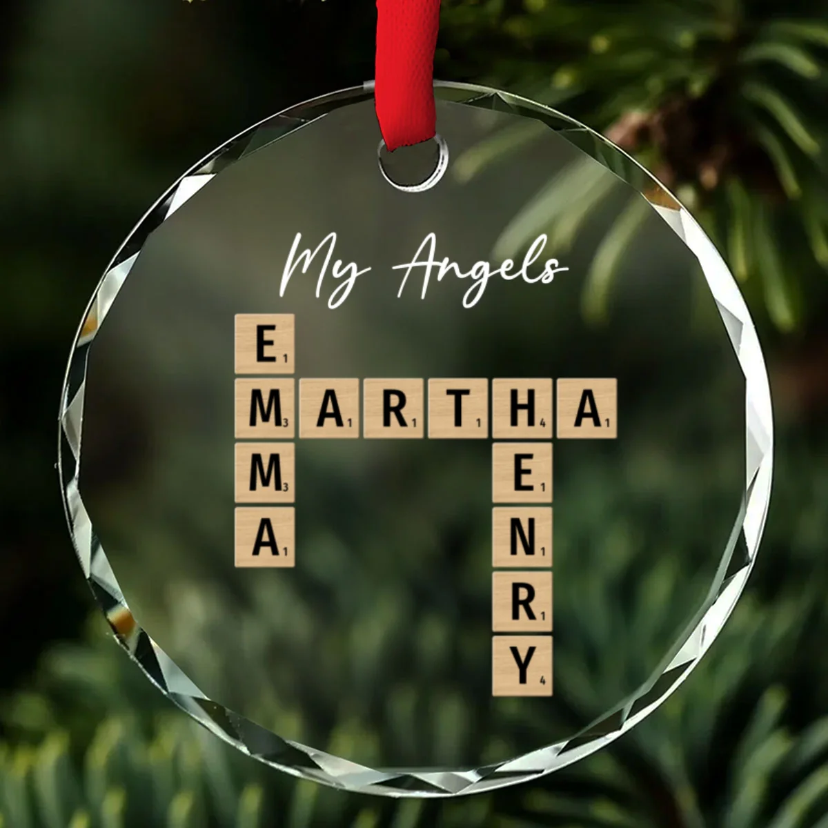My Angels - Personalized Custom Glass Ornament - Image 4