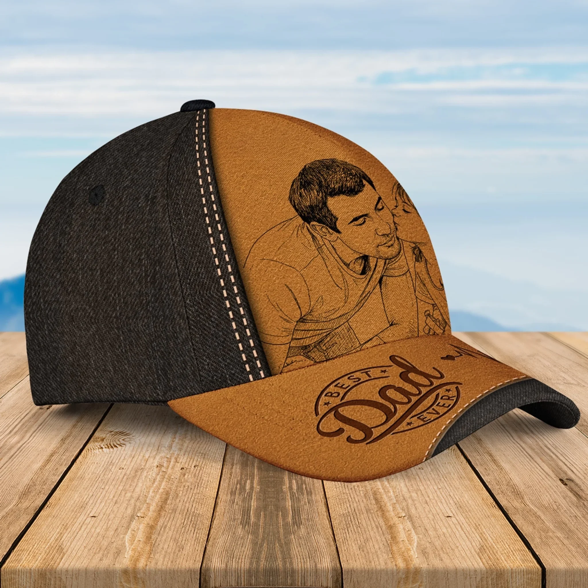 My Best Dad Ever - Personalized Custom Classic Cap - Image 2