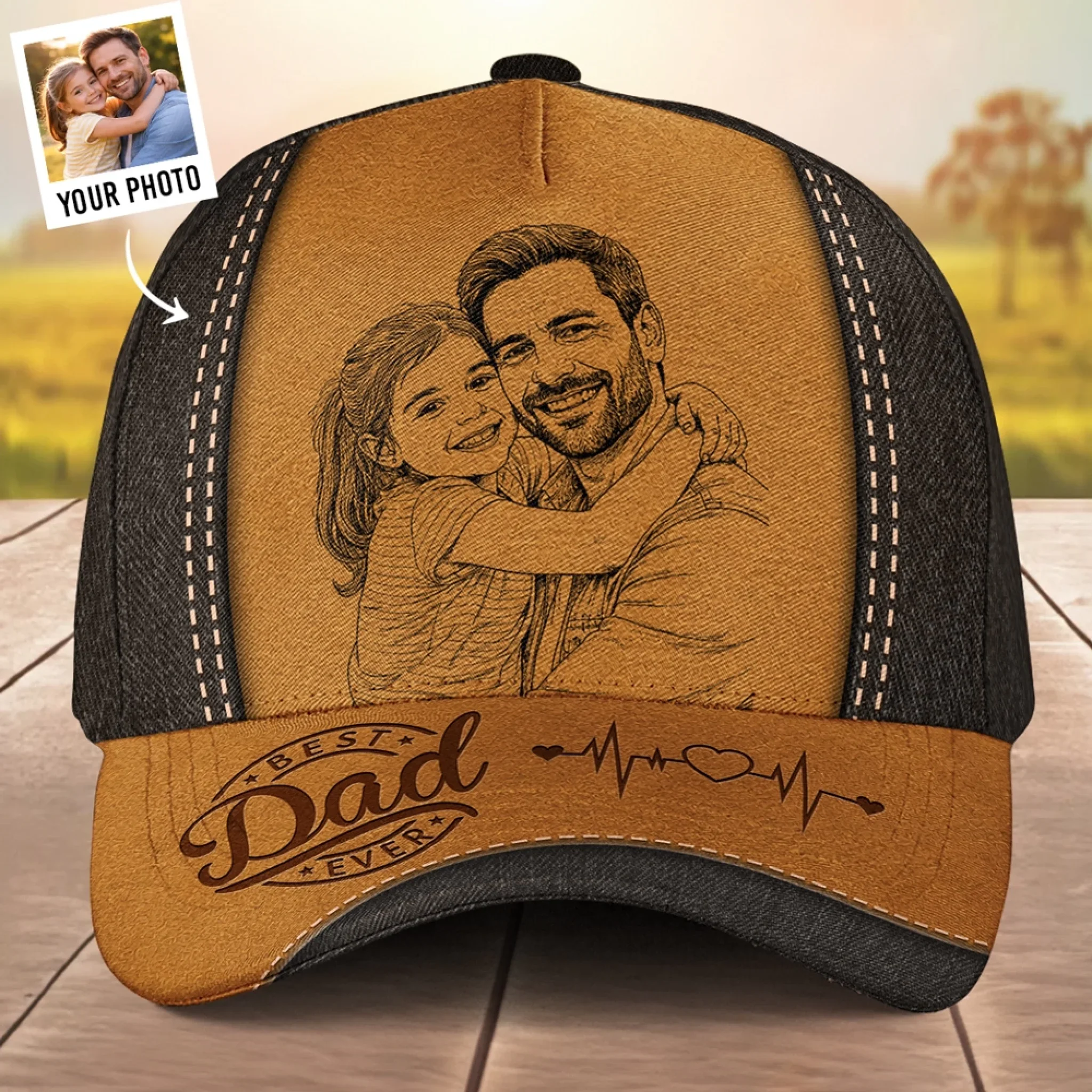 My Best Dad Ever - Personalized Custom Classic Cap - Image 4