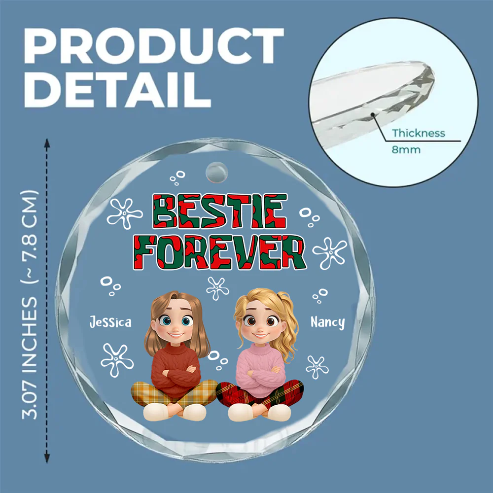 My Best Girl - Personalized Custom Glass Ornament - Image 6