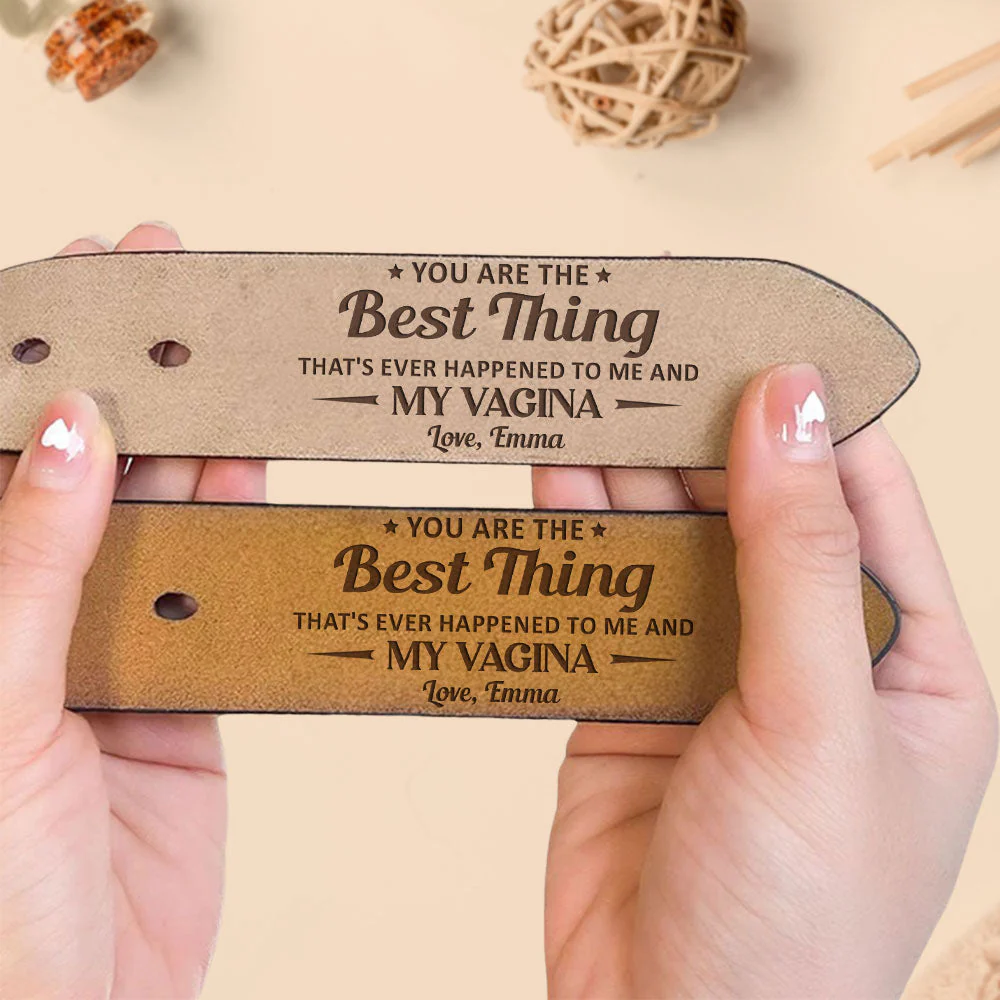 My Best Thing - Personalized Engraved Leather Belt - Image 4