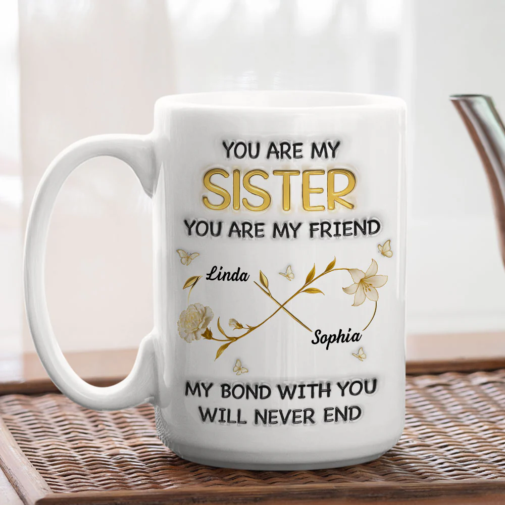 My Bond With Sister - Personalized Custom 3D Inflated Effect Mug - Image 5