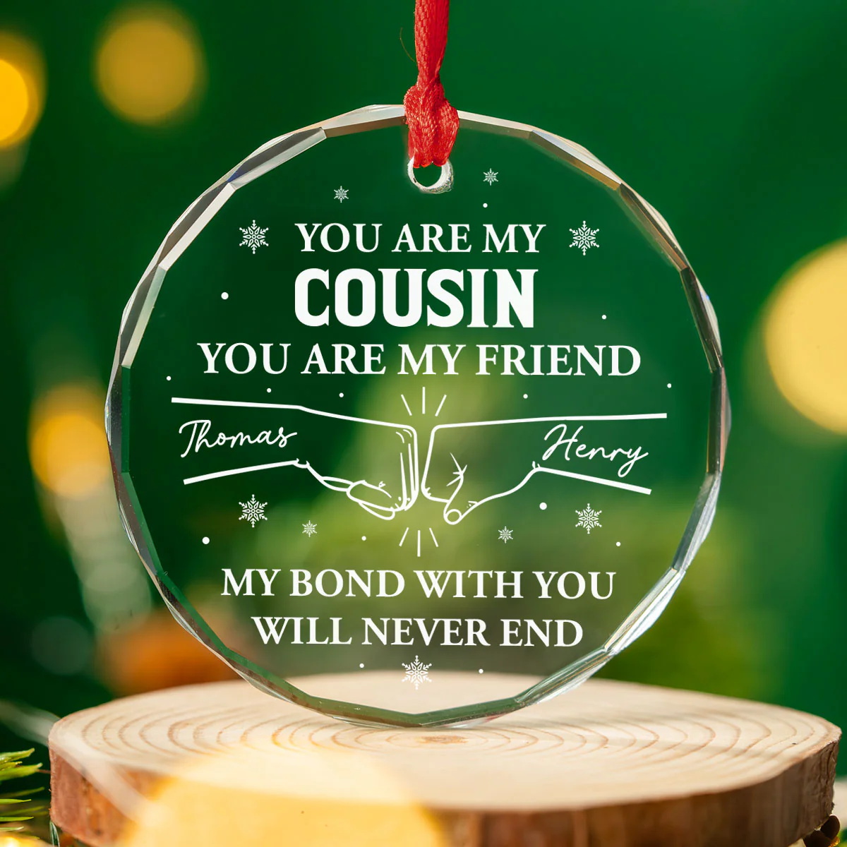 My Bond With You - Personalized Custom Glass Ornament - Image 3