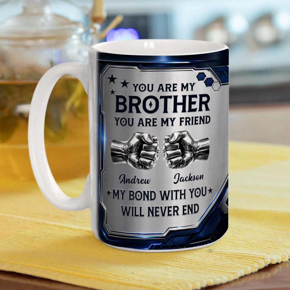 My Brother My Friend - Personalized Custom 3D Inflated Effect Mug - Image 6