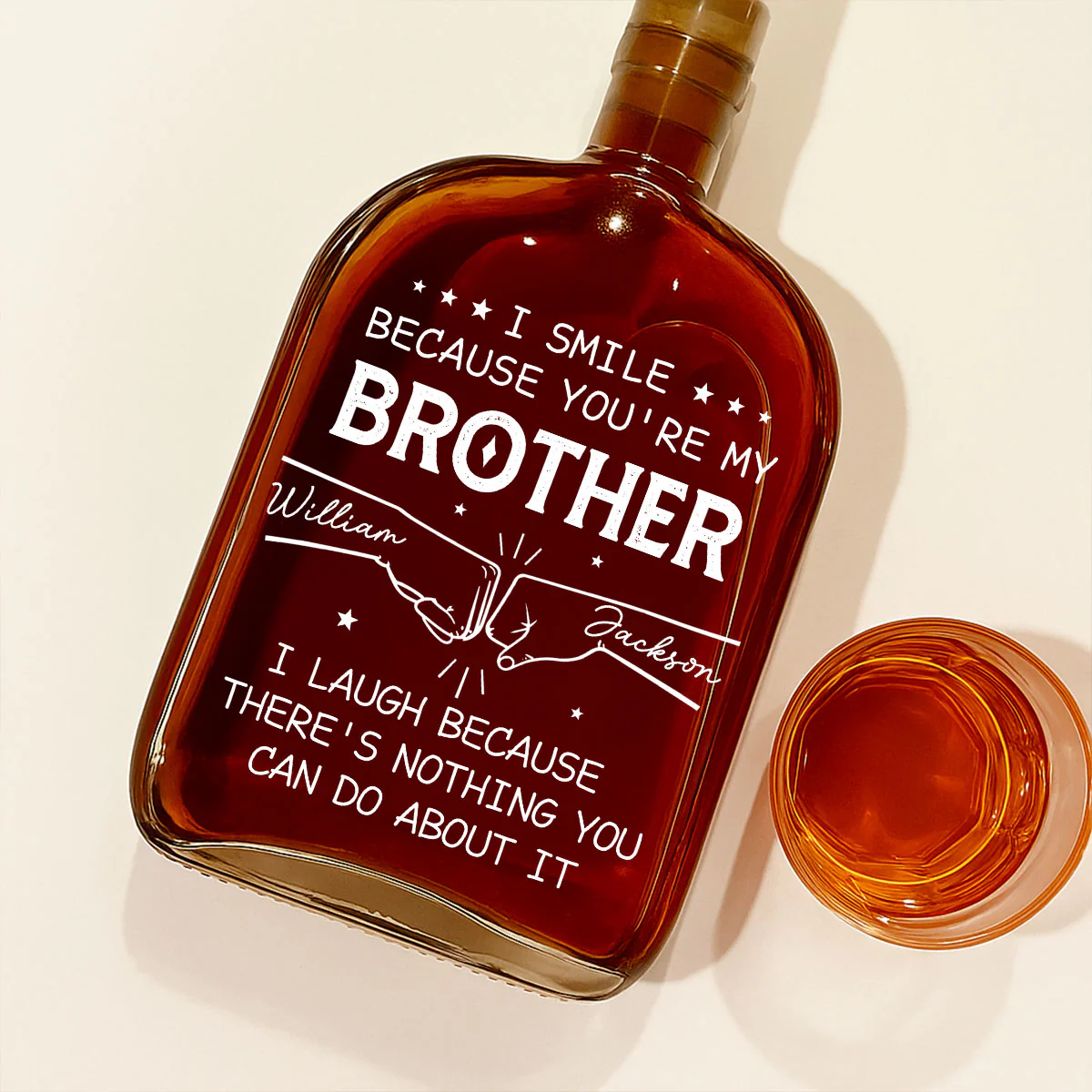 My Brother Version 2 - Personalized Custom Spirits Decanter - Image 2