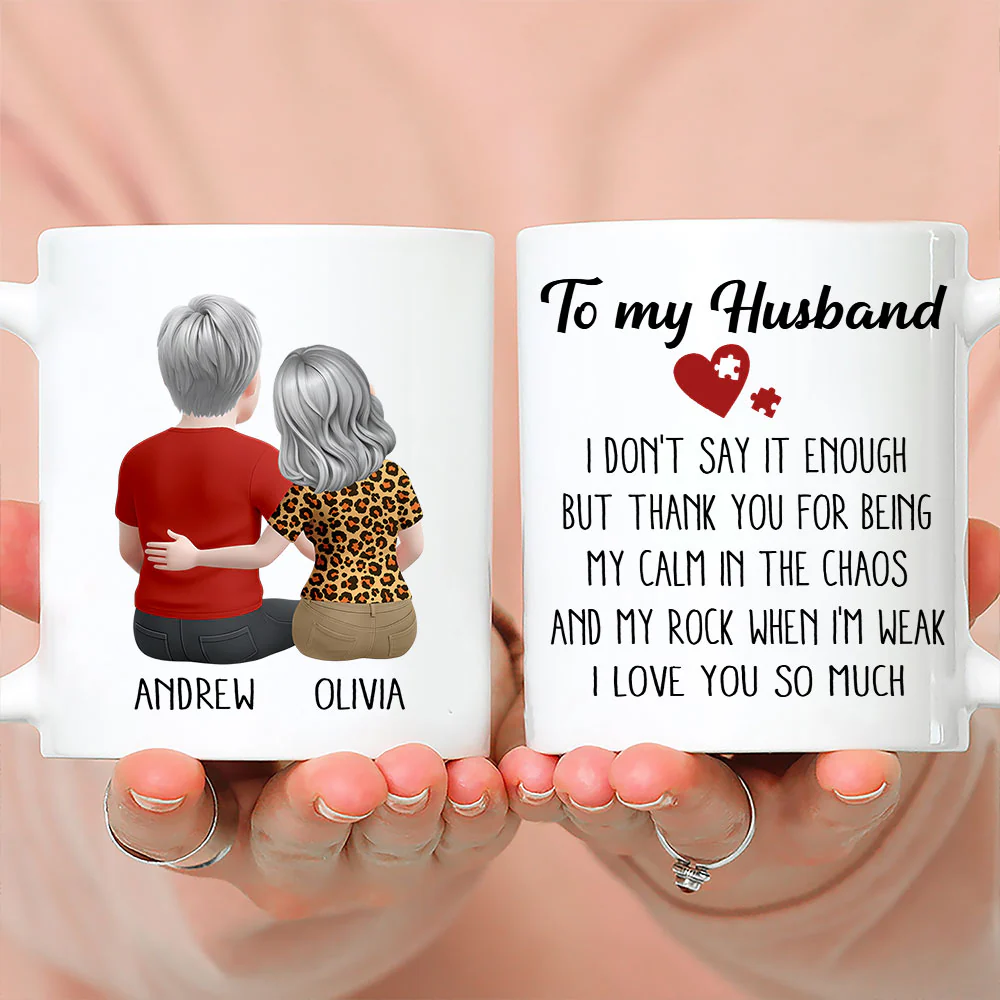 My Calm My Rock My Husband - Personalized Custom Coffee Mug - Image 3