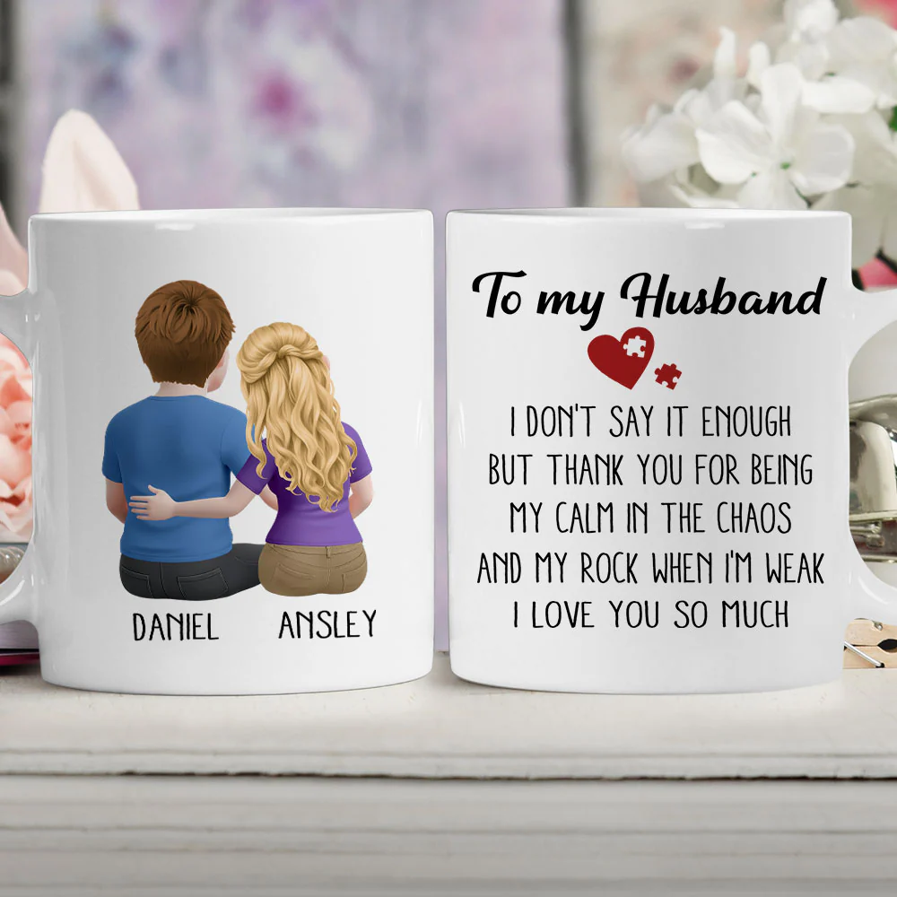 My Calm My Rock My Husband - Personalized Custom Coffee Mug - Image 4