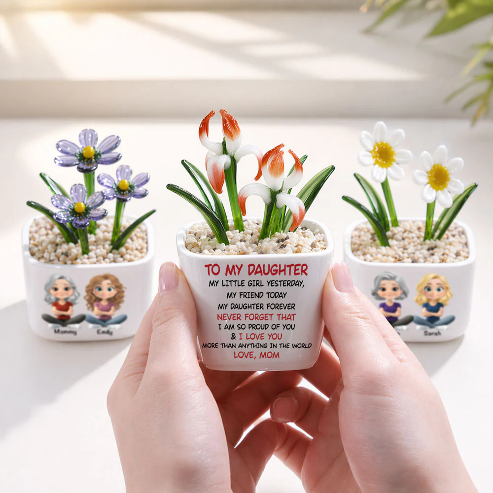 My Daughter Forever - Personalized Custom Glass Birth Month Flower - Image 3