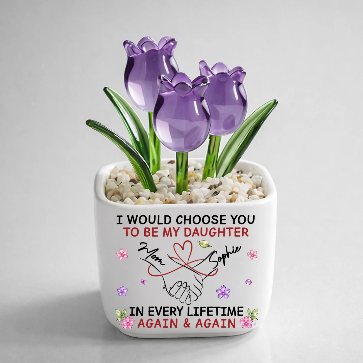 My Daughter - Personalized Custom Glass Everlasting Tulips - Image 11