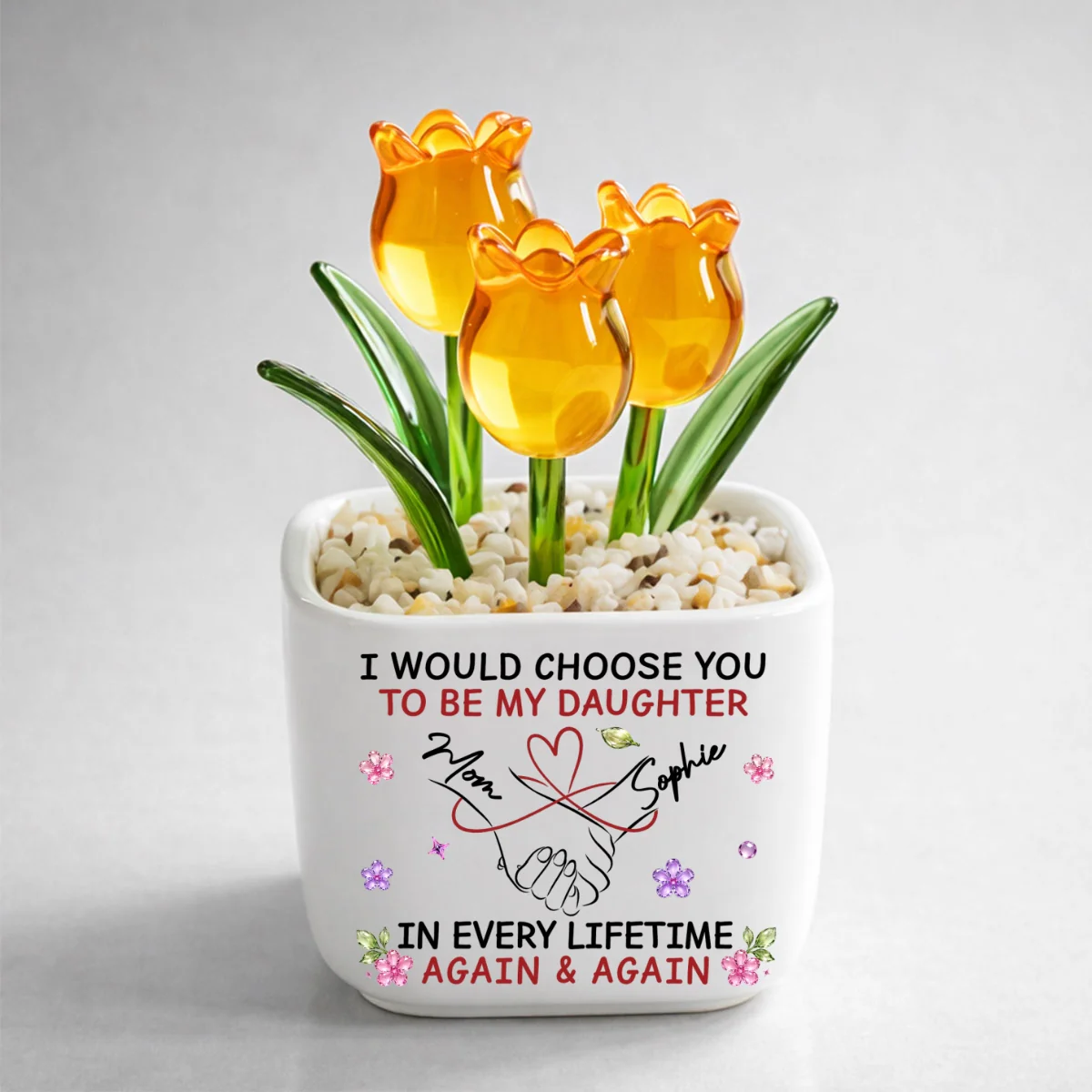 My Daughter - Personalized Custom Glass Everlasting Tulips - Image 12
