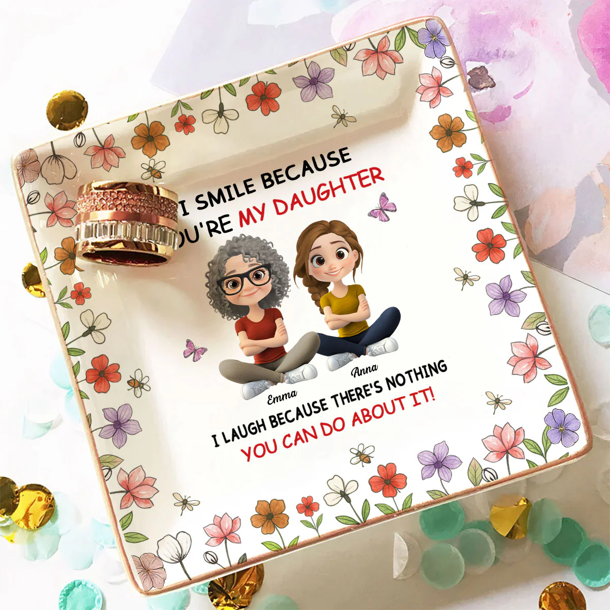 My Daughter - Personalized Custom Jewelry Dish - Image 3