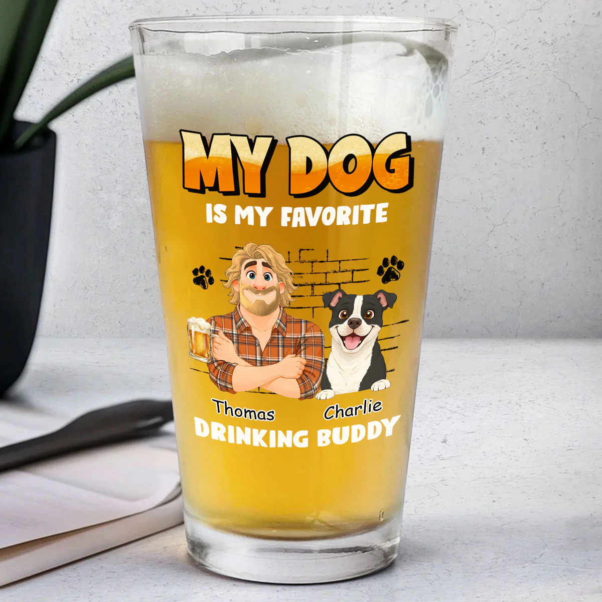 My Drinking Buddy - Personalized Custom Beer Glass - Image 2