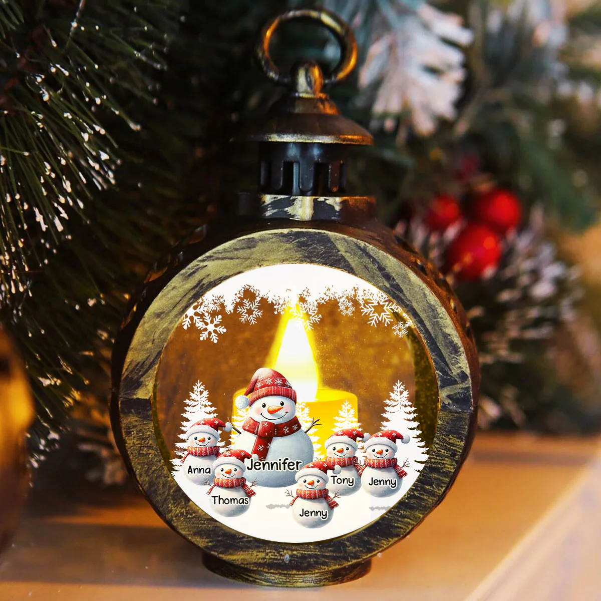 My Fav People Call Me Grandma - Personalized Custom Christmas Lantern - Image 4