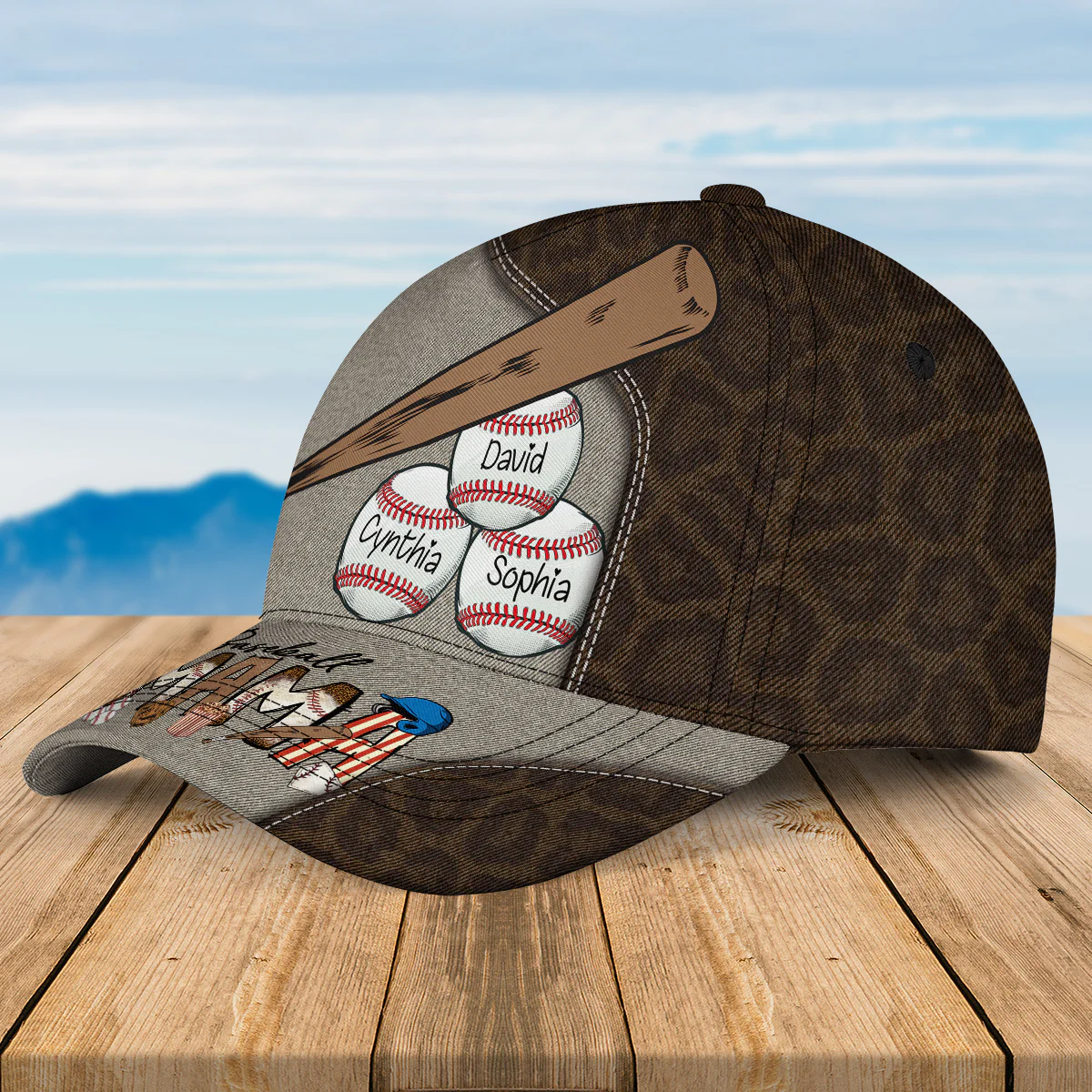 My Favorite Baseball Players Call Me Mom - Personalized Custom Classic Cap - Image 3